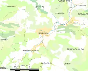 Poziția localității Espéraza