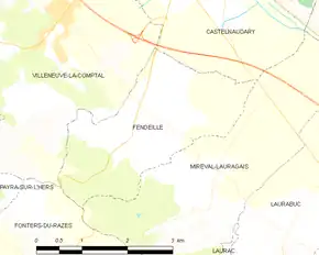 Poziția localității Fendeille