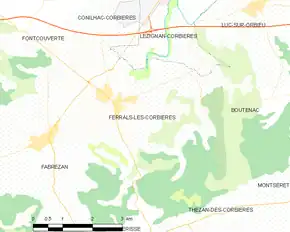 Poziția localității Ferrals-les-Corbières