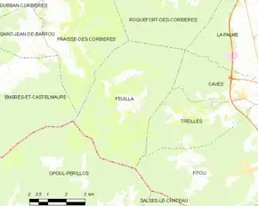 Poziția localității Feuilla