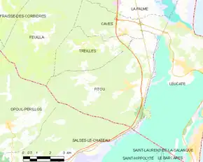 Poziția localității Fitou