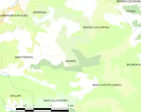 Poziția localității Granès