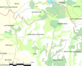 Poziția localității Labécède-Lauragais