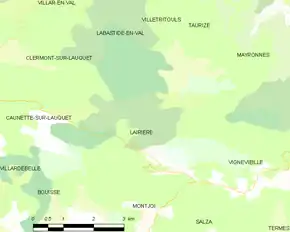 Poziția localității Lairière