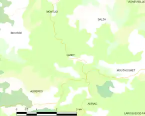 Poziția localității Lanet