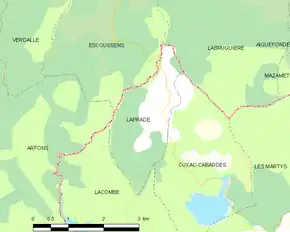 Poziția localității Laprade