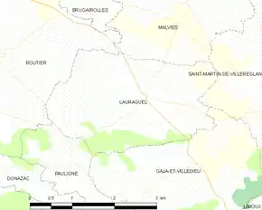 Poziția localității Lauraguel
