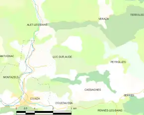 Poziția localității Luc-sur-Aude