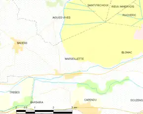 Poziția localității Marseillette