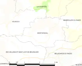 Poziția localității Montgradail