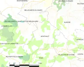 Poziția localității Monthaut