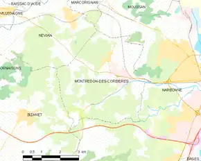 Poziția localității Montredon-des-Corbières