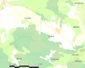 Poziția localității Nébias