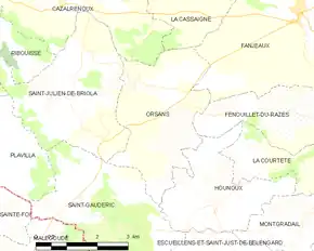 Poziția localității Orsans