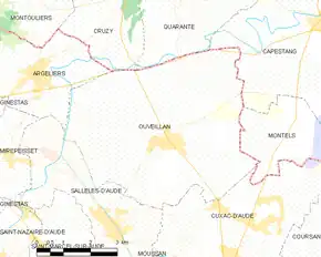 Poziția localității Ouveillan