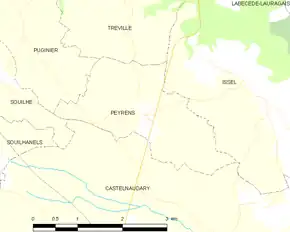 Poziția localității Peyrens