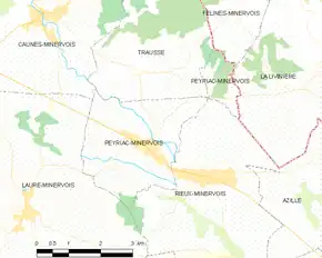 Poziția localității Peyriac-Minervois