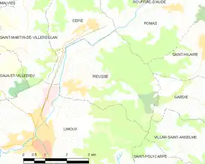 Poziția localității Pieusse