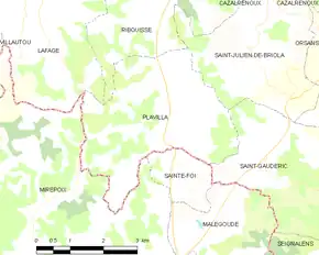 Poziția localității Plavilla