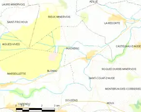 Poziția localității Puichéric