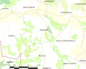 Poziția localității Ribouisse