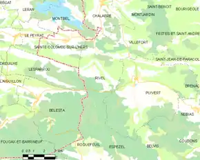 Poziția localității Rivel