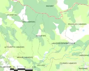 Poziția localității Roquefère