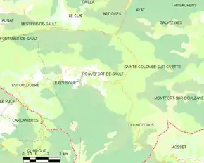 Poziția localității Roquefort-de-Sault