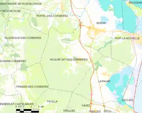Poziția localității Roquefort-des-Corbières
