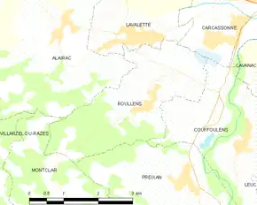 Poziția localității Roullens