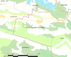 Poziția localității Sainte-Colombe-sur-l'Hers