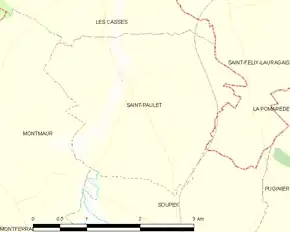 Poziția localității Saint-Paulet