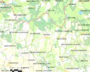 Poziția localității Saissac