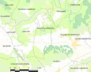 Poziția localității Sallèles-Cabardès