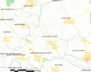 Poziția localității Sallèles-d'Aude