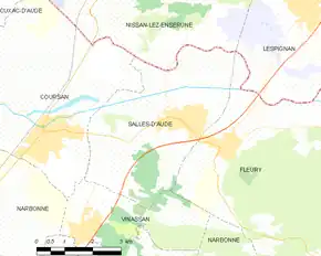 Poziția localității Salles-d'Aude