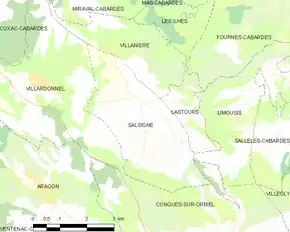 Poziția localității Salsigne