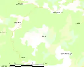 Poziția localității Salza