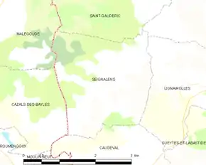 Poziția localității Seignalens