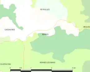 Poziția localității Serres