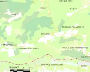 Poziția localității Soulatgé
