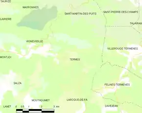 Poziția localității Termes