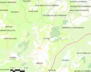 Poziția localității Tuchan