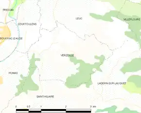 Poziția localității Verzeille