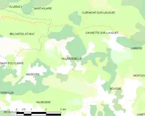 Poziția localității Villardebelle