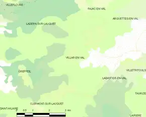 Poziția localității Villar-en-Val