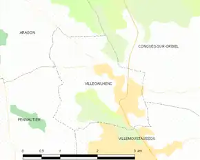 Poziția localității Villegailhenc