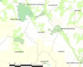 Poziția localității Villespy