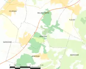 Poziția localității Vinassan