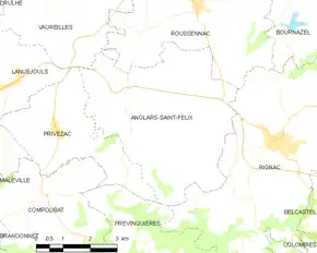 Poziția localității Anglars-Saint-Félix
